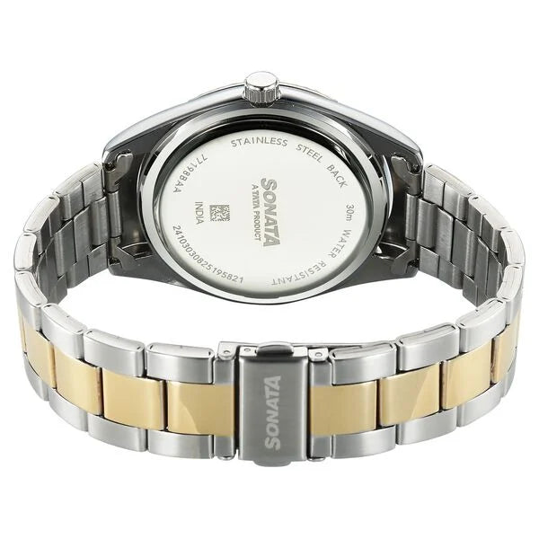Sonata Festive Quartz Analog with Date Watch For Men - 77198BM01 - KRISHNA WATCH COMPANY