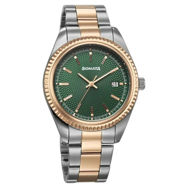 Sonata Festive Quartz Analog with Date Watch For Men - 77198KM01 - KRISHNA WATCH COMPANY