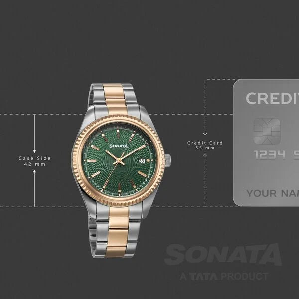 Sonata Festive Quartz Analog with Date Watch For Men - 77198KM01 - KRISHNA WATCH COMPANY