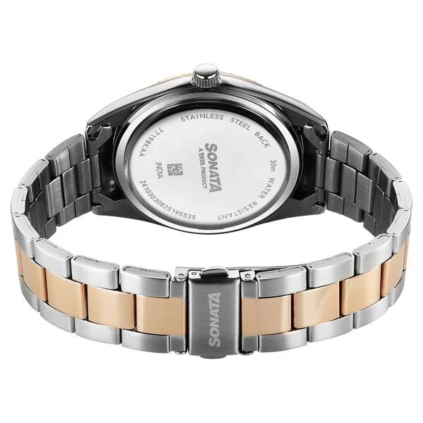 Sonata Festive Quartz Analog with Date Watch For Men - 77198KM01 - KRISHNA WATCH COMPANY