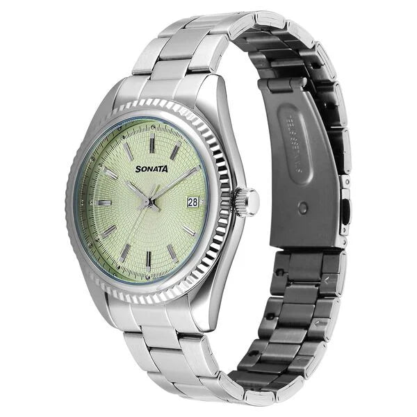 Sonata Festive Quartz Analog with Date Watch For Men 77198sm01 - KRISHNA WATCH COMPANY