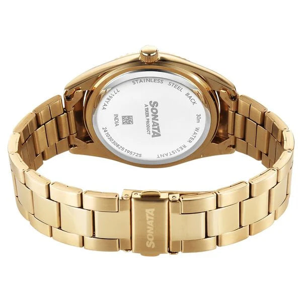 Sonata Festive Quartz Analog with Date Watch For Men 77198ym01 - KRISHNA WATCH COMPANY