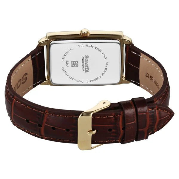 Sonata Festive Quartz Analog Watch For Men - 77199YL01 - KRISHNA WATCH COMPANY
