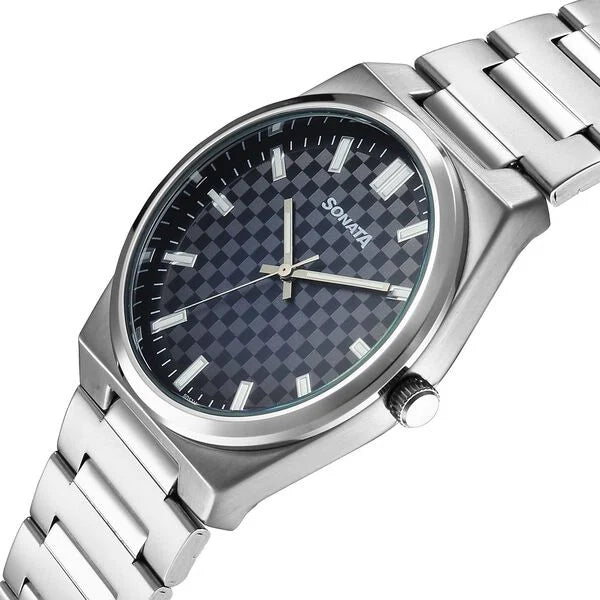 Sonata Festive Quartz Analog Watch For Men - 77200SM01 - KRISHNA WATCH COMPANY