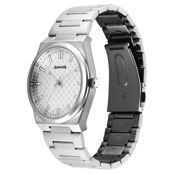 Sonata Festive Quartz Analog Watch For Men - 77200SM02 - KRISHNA WATCH COMPANY