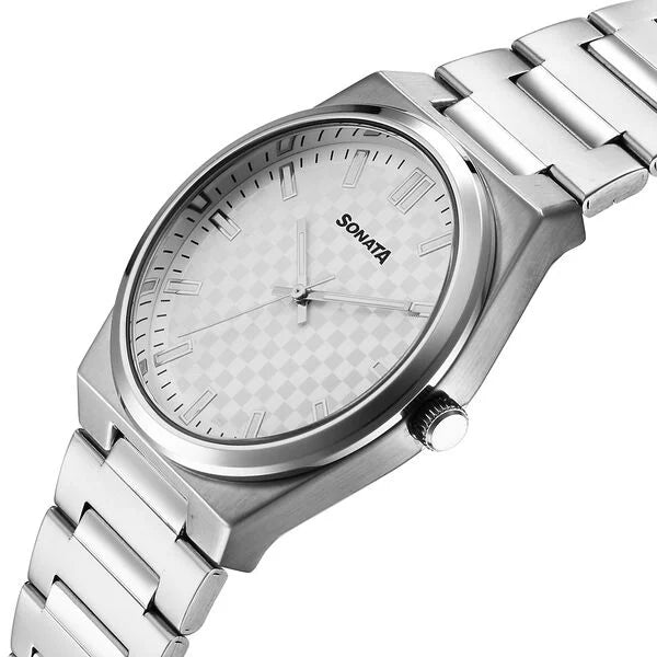 Sonata Festive Quartz Analog Watch For Men - 77200SM02 - KRISHNA WATCH COMPANY