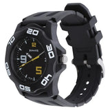 SF Quartz Analog Black Dial Plastic Strap Watch for Men 7929pp08