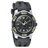 SF Quartz Analog Black Dial PU Strap Watch for Men 7929pp09w