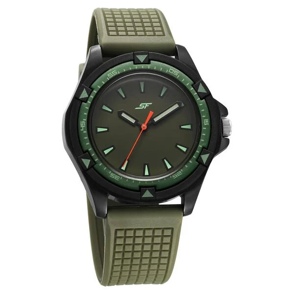 SF Sporty Green Dial Polyurethane Strap Watch for Men 7930pp18w - KRISHNA WATCH COMPANY
