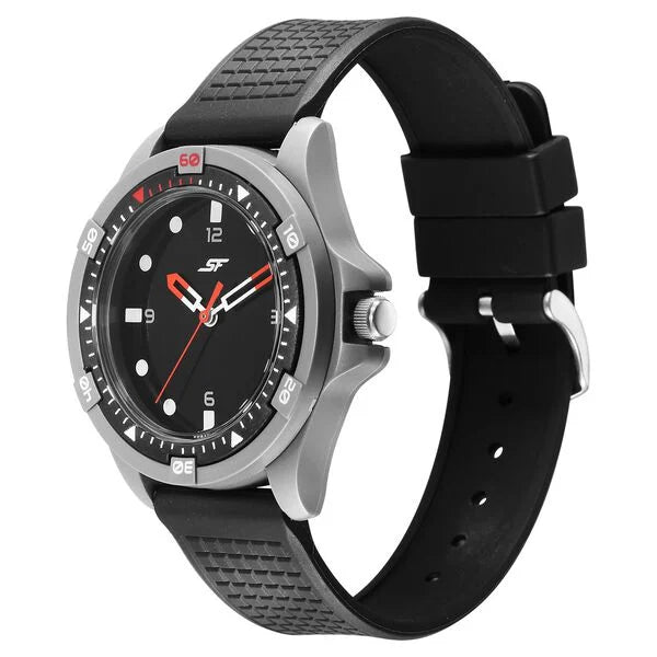 SF Sporty Black Dial Polyurethane Strap Watch for Men 7930pp23w - KRISHNA WATCH COMPANY