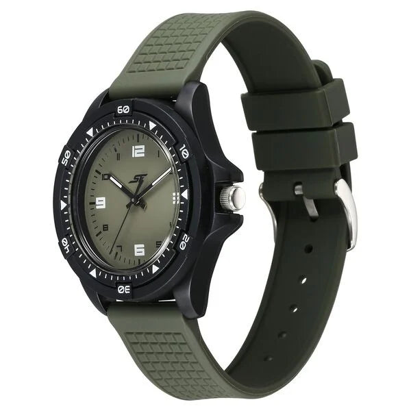 SF Sporty Analogs Quartz Analog Green Dial Green Plastic Strap Watch For Men 7930pp27w - KRISHNA WATCH COMPANY
