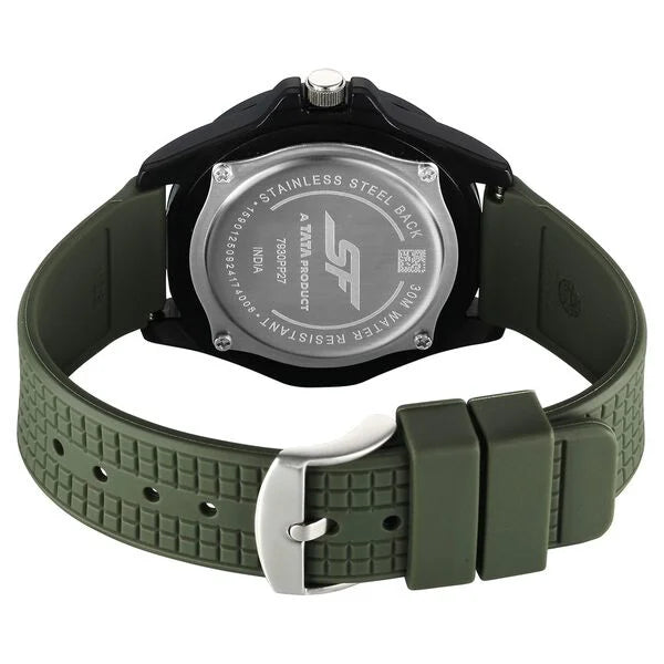 SF Sporty Analogs Quartz Analog Green Dial Green Plastic Strap Watch For Men 7930pp27w - KRISHNA WATCH COMPANY