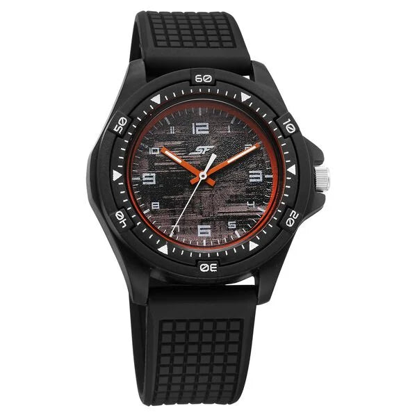 SF Sporty Analogs Quartz Analog Multicoloured Dial Black Plastic Strap Watch For Men 7930pp32w - KRISHNA WATCH COMPANY