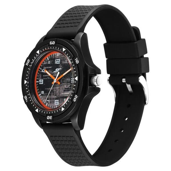SF Sporty Analogs Quartz Analog Multicoloured Dial Black Plastic Strap Watch For Men 7930pp32w - KRISHNA WATCH COMPANY