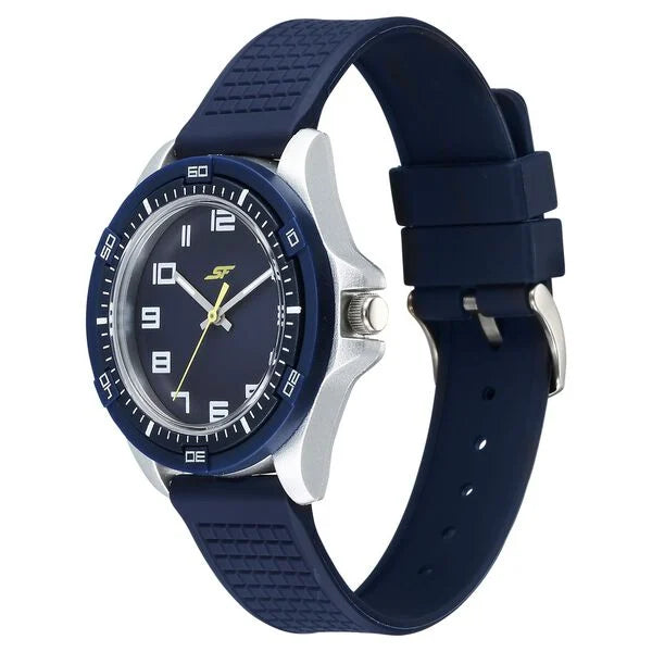 Sonata SF Sporty Analogs Quartz Analog Blue Dial Blue Plastic Strap Watch For Men - 7930PP33W - KRISHNA WATCH COMPANY