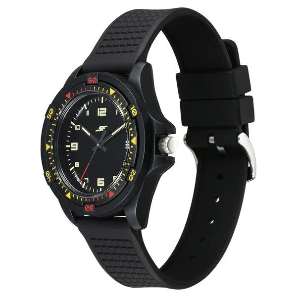 SF Sporty Analogs Quartz Analog Black Dial Black Plastic Strap Watch For Men 7930pp34w - KRISHNA WATCH COMPANY