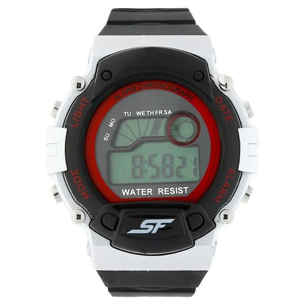 SF Digital Dial Black Plastic Strap Watch for Men 7982pp06