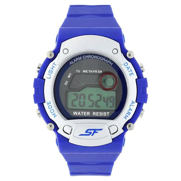 SF Digital Dial Blue Plastic Strap Watch for Men 7982pp07 - KRISHNA WATCH COMPANY