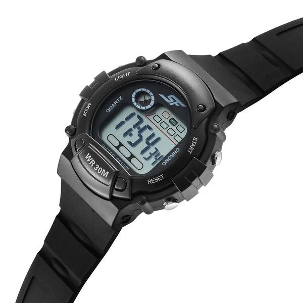 Sonata Digital Dial Black Plastic Strap Watch for Men 7982pp09 - KRISHNA WATCH COMPANY