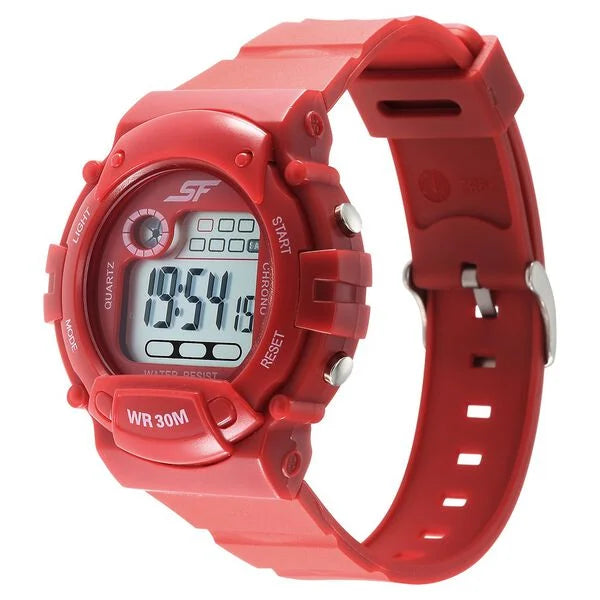Sonata Digital Dial Red Plastic Strap Watch for Men 7982pp13 - KRISHNA WATCH COMPANY