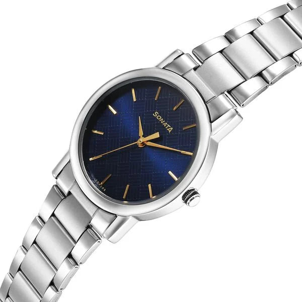 Sonata Classic Quartz Analog Blue Dial Watch for Men - 7987SM06W - KRISHNA WATCH COMPANY