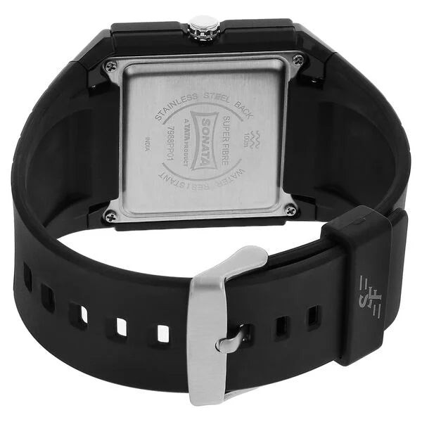 SF Quartz Analog Black Dial Plastic Strap Watch for Men 7988pp01 - KRISHNA WATCH COMPANY