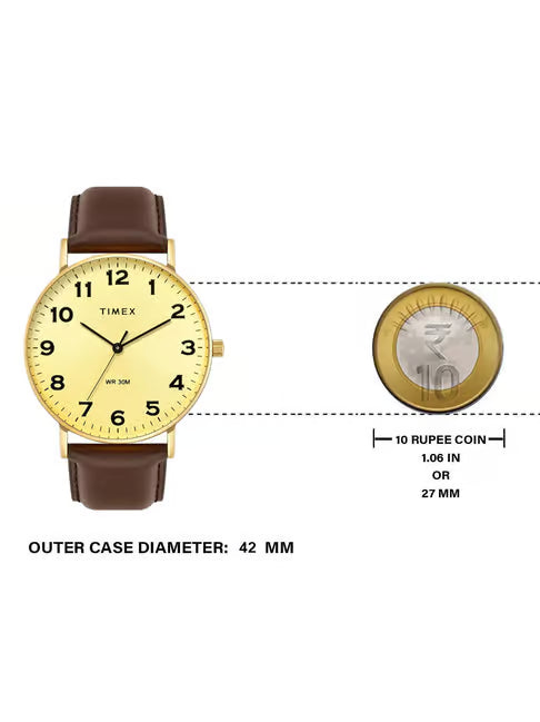 TIMEX Beige Round Dial Analog Mens Watch - TWTG12203 - KRISHNA WATCH COMPANY