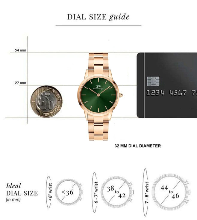DANIEL WELLINGTON Iconic Link Emerald Watch for Women DW00100420 - KRISHNA WATCH COMPANY