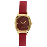 Sonata Quartz Analog Red Dial Leather Strap Watch for Women - 8060YL03
