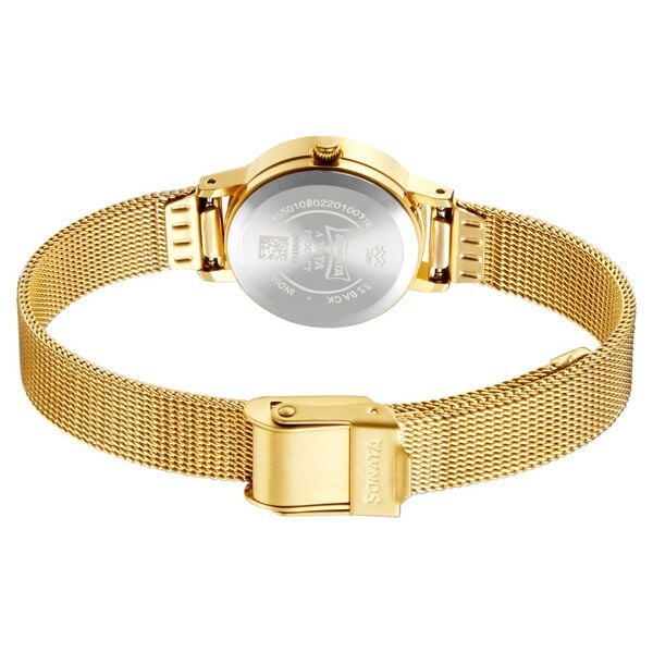 Sonata Essentials Champagne Dial Women Watch - 8096YM08 - KRISHNA WATCH COMPANY