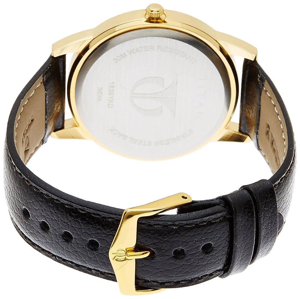 Titan Silver Dial Brown Leather Strap Watch NM1638YL01 - KRISHNA WATCH COMPANY