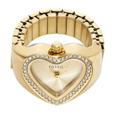 Fossil Watch Ring Two-Hand Gold-Tone - ES5407