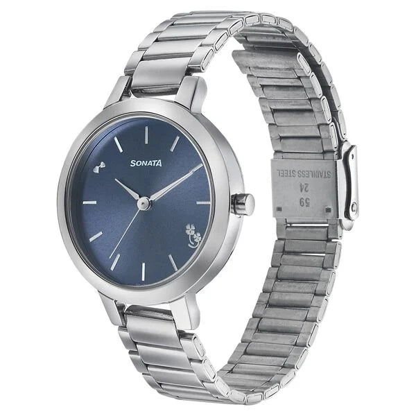 Sonata Play Silver Dial Women Watch 8141sm07 - KRISHNA WATCH COMPANY