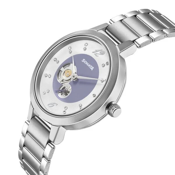Sonata Unveil Quartz Multifunction Stainless Steel Strap Watch for Women 8141sm14 - KRISHNA WATCH COMPANY