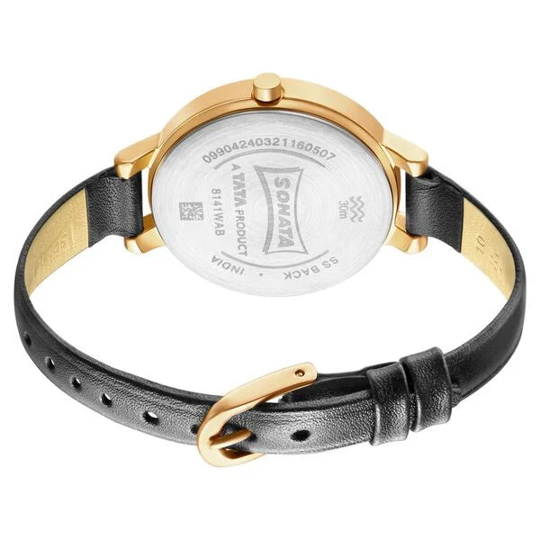 Sonata Play Purple Dial Women Watch With Leather Strap 8141wl06 - KRISHNA WATCH COMPANY