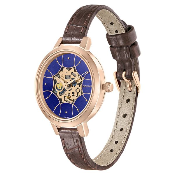 Sonata Unveil Quartz Multifunction Leather Strap Watch for Women 8141wl08 - KRISHNA WATCH COMPANY