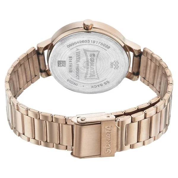 Sonata Play Rose Gold Dial Women Watch - 8141WM01 - KRISHNA WATCH COMPANY