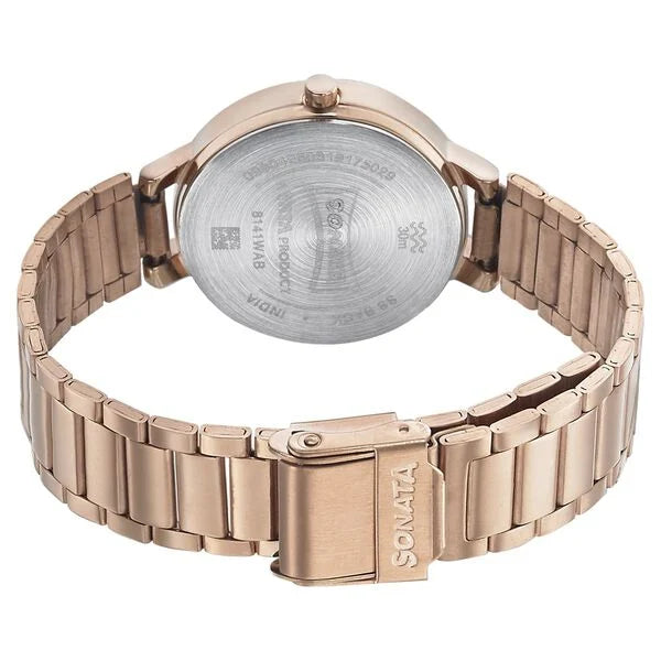 Sonata Play Purple Dial Women Watch With Stainless Steel Strap ns8141wm02 / 8141wm02 - KRISHNA WATCH COMPANY