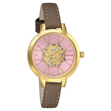 Sonata Unveil Quartz Multifunction Leather Strap Watch for Women 8141yl02 - KRISHNA WATCH COMPANY