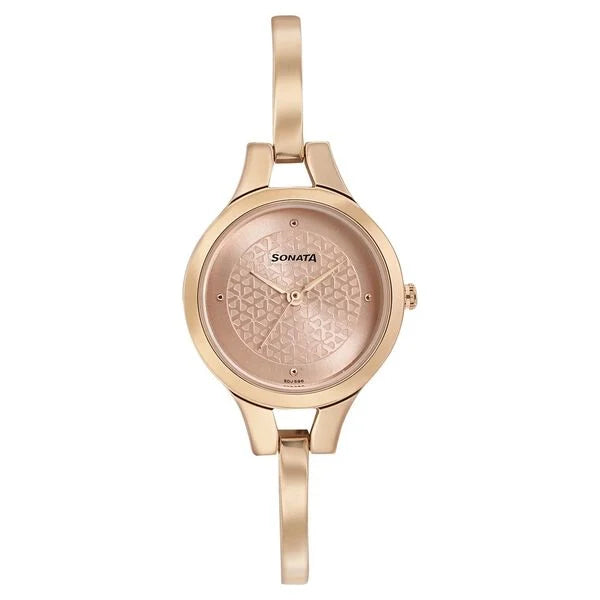 Sonata Mission Mangal Rose Gold Dial Women Watch With Stainless Steel Strap ns8151wm05 / 8151wm05 - KRISHNA WATCH COMPANY