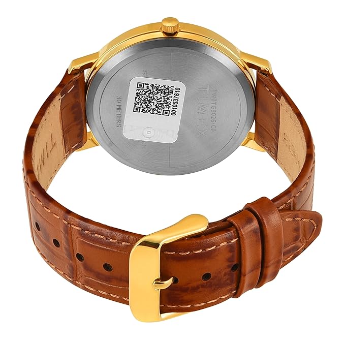 Timex Arabic Silver Dial Tan Croco leather Strap Men's Watch - TW0TG8026 - KRISHNA WATCH COMPANY