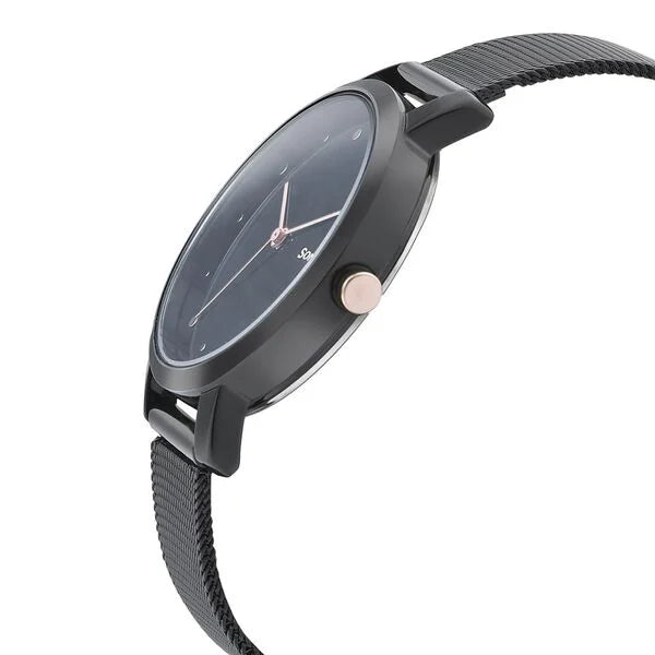 Sonata Onyx Black Dial Women Watch With Stainless Steel Strap - 8164KM01 - KRISHNA WATCH COMPANY