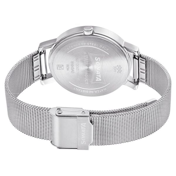 Sonata Multifunctions Pink Dial Women Watch With Metal Strap - 8164SM03 - KRISHNA WATCH COMPANY