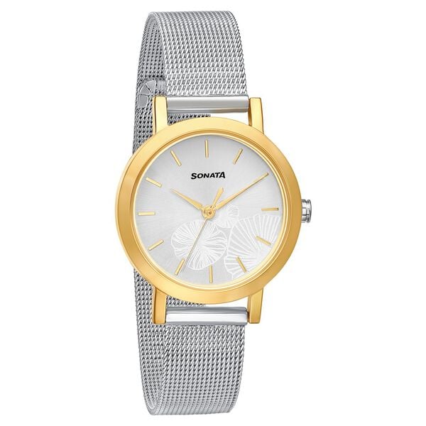 Sonata Linnea Silver Dial Women Watch With Stainless Steel Strap 8174bm01 - KRISHNA WATCH COMPANY