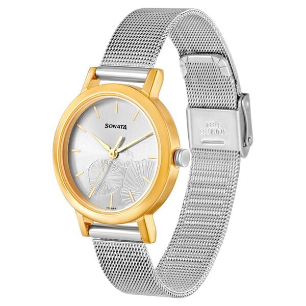 Sonata Linnea Silver Dial Women Watch With Stainless Steel Strap 8174bm01 - KRISHNA WATCH COMPANY