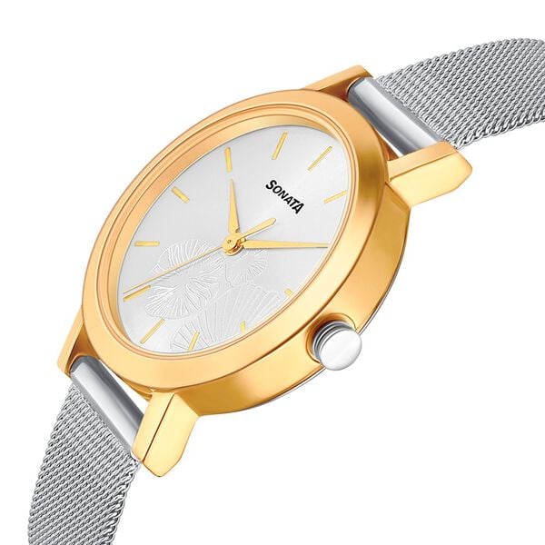 Sonata Linnea Silver Dial Women Watch With Stainless Steel Strap 8174bm01 - KRISHNA WATCH COMPANY