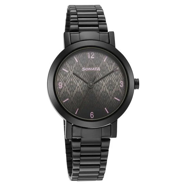 Sonata Ladies Essentials Grey Dial Stainless Steel Strap Watch for Women 8174NM01 - KRISHNA WATCH COMPANY