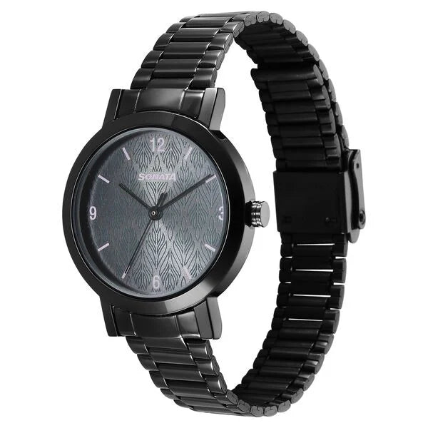 Sonata Ladies Essentials Grey Dial Stainless Steel Strap Watch for Women 8174NM01 - KRISHNA WATCH COMPANY