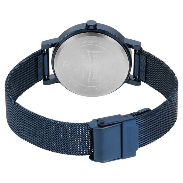 Sonata Quartz Analog Blue Stainless Steel Strap for Women - 8174QM01 - KRISHNA WATCH COMPANY