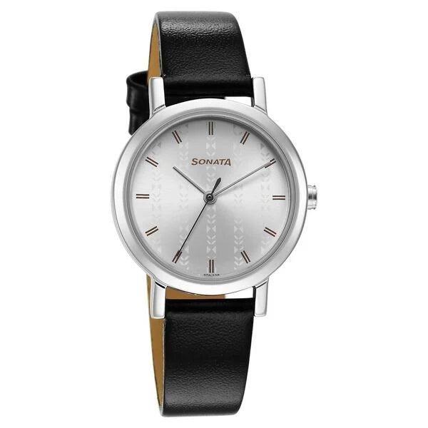 Sonata Ladies Essentials Silver Dial Watch for Women - 8174SL01 - KRISHNA WATCH COMPANY